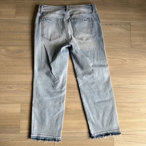 ANN TAYLOR LOFT WOMEN'S LIGHT WASH DISTRESSED STRAIGHT CROP BLUE JEANS SIZE 26/2 - Picture 8 of 10